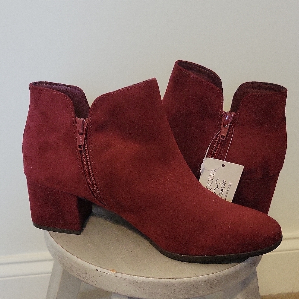 Kim Rogers Women's Burgundy Ankle Booties NWT Size- 9 - Picture 4 of 10